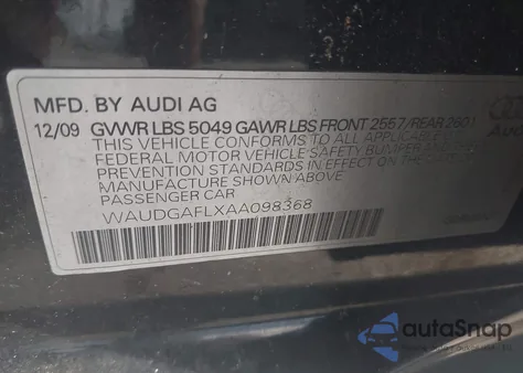 2010 Audi S4 3.0 Premium Plus из США, поврежденный, VIN WAUDGAFLXAA098368